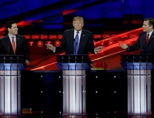 Fight night: Rubio, Cruz gang up on Trump in debate ploy