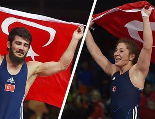 Turkish wrestlers score gold at European championships