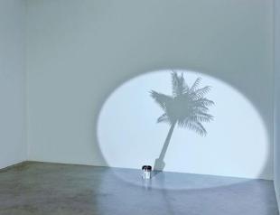 Shadow shows on the walls of an art gallery