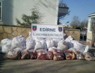 One ton of smuggled meat seized in Turkish border town