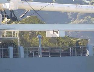 Russian military ship with camouflaged tanks traverses Istanbul’s Bosphorus