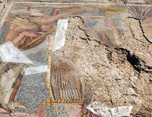 Roman mosaic unearthed in wheat field in Turkeys Kırıkkale