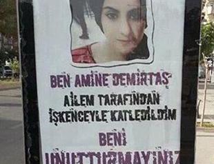Posters of woman killed by brother hung in streets in Turkey’s southeast