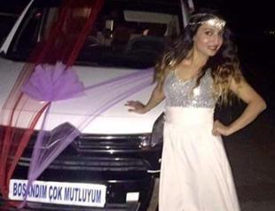 Woman in Turkey’s east celebrates divorce by decorating car, urges others to defend women’s rights