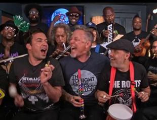 Metallica performs Enter Sandman on toys with Jimmy Fallon