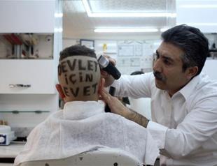 Turkish barber designs special haircut for upcoming referendum on executive presidency