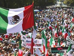 Marchers across Mexico vent anger over Trump, and their own president