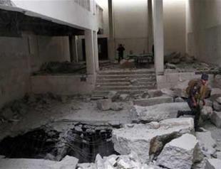 Rubble and ash in Mosul museum retaken