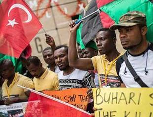 Nigerians protest rights violations in Biafra on Istanbul’s central Istiklal Avenue