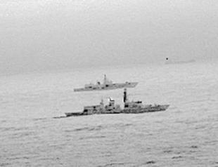 British navy frigate escorts Russian warship in North Sea