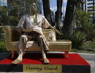 Harvey Weinstein Casting Couch statue debuts pre-Oscars