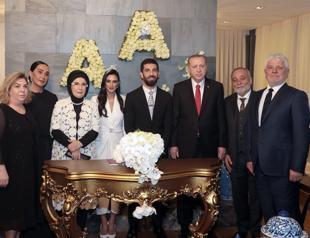 President Erdoğan witness as Turkish footballer Arda Turan ties the knot