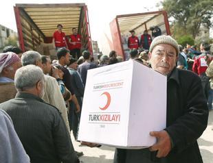 Turkish Red Crescent delivers aid to civilians in Afrin