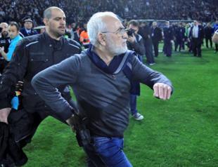 Greek football club owner banned for 3 years over pitch invasion with gun