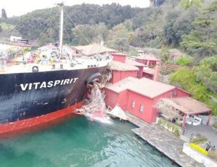 Stricken ship crushes wooden waterfront mansion on Istanbul’s Bosphorus
