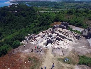 Ancient city of Teion photographed from air