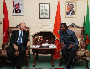 Turkish president meets Zambian counterpart in Lusaka, announces deals on 12 areas