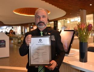 Turkish man honored for saving life in Australia