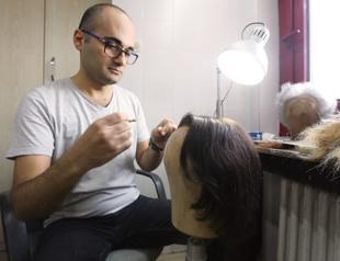 Samsun opera artists wear handmade crochet wigs
