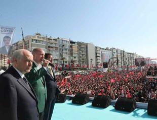 AKP, MHP hold first joint local election rally in Turkey’s west