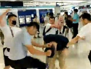 Triad gangster attack in Hong Kong after night of violent protests