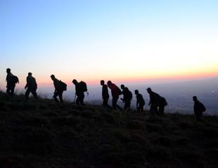 Climbers summit 2,800-meter-high Mount Nemrut