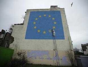 Banksys Brexit mural disappears from wall in seaside port