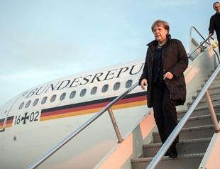 German Chancellor Angela Merkel arrives in Turkey