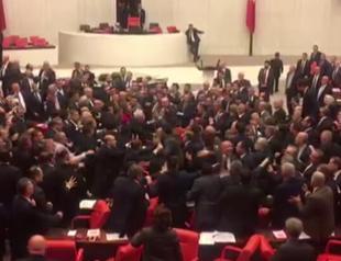 Fight erupts at Turkish Parliament