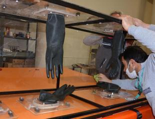 Hospital staff produced isolation stretchers from waste materials