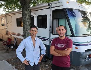 Turkish duo enjoy free and economical life with their caravans