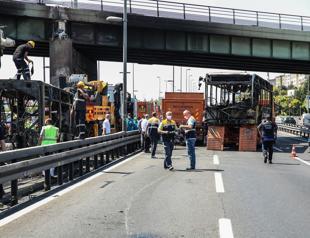 Metrobus burns to ashes in Istanbul