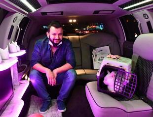 Beauty contest winner cat, owner tours city in limo