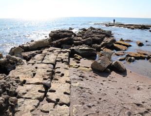 Low tide reveals ruins of ancient port in southern Turkey