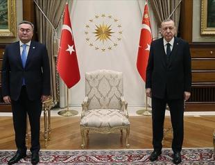 Turkish president receives Kazakh foreign minister