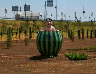 ‘Boy in watermelon’ statue baffles people