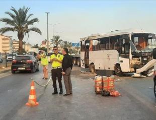 Three killed as tour bus topples in Antalya