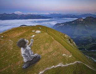 Graffiti artist captures lightness of clouds to lift spirits