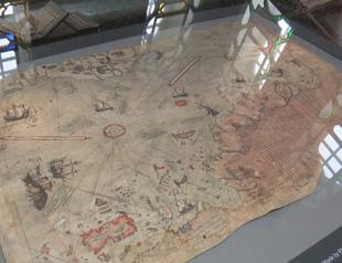 Piri Reis’ world map on display at Topkapı Palace