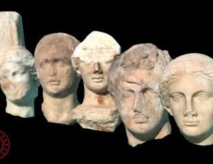 Ancient statue heads found in Knidos