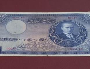Historical Turkish banknote up for sale