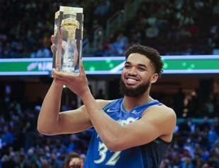 KAT wins All-Star three-point contest
