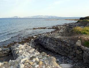 Low tide reveals ruins of ancient port near Knidos