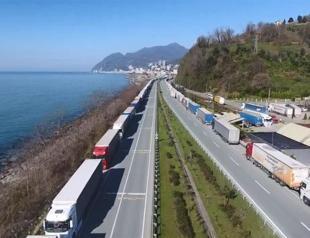 Hundreds of trucks divert route amid Ukraine war