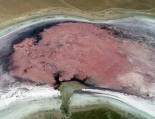 ‘Pink lake’ in Central Anatolian province turns brown