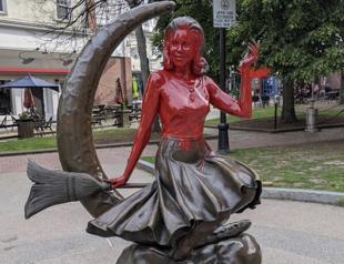 ‘Bewitched’ statue in Salem vandalized with red paint