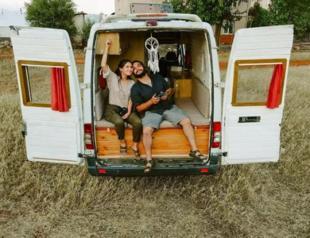 Couple works summer, hits roads in caravan in winter