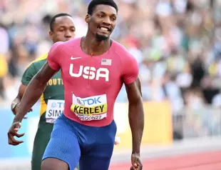 Kerley wins world 100m gold in US cleansweep
