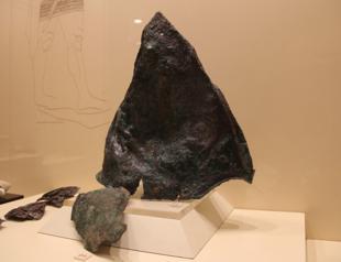 Unique warrior helmet on display