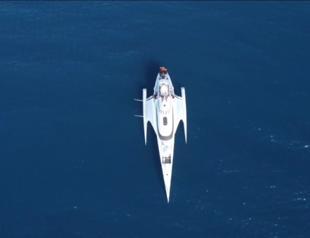 Starship-like yacht anchors off Bodrum
